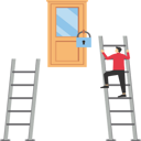 پیش‌نمایش فایل businessman-climbed-ladder-to-success-and-problem-9874279 از پک کسب و کار