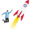 پیش‌نمایش فایل young-businessman-and-rocket-startup-launch-9874311 از پک کسب و کار