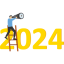 پیش‌نمایش فایل business-leader-using-telescope-to-see-vision-on-top-of-ladder-above-year-2025-number-10281831 از پک کسب و کار