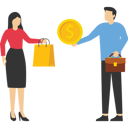پیش‌نمایش فایل businessman-holding-dollar-coin-while-woman-holding-shopping-bag-10962491 از پک کسب و کار