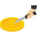 پیش‌نمایش فایل hand-holding-knife-to-cut-gold-coins-11357159 از پک کسب و کار