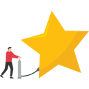 پیش‌نمایش فایل business-people-pumps-up-a-balloon-of-a-star-sign-11965598 از پک کسب و کار