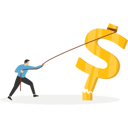 پیش‌نمایش فایل businessmen-push-fallen-broken-dollar-sign-11965616 از پک کسب و کار