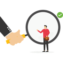 پیش‌نمایش فایل businesswoman-holding-magnifying-glass-zooms-in-businessman-12093167 از پک کسب و کار
