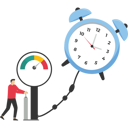 پیش‌نمایش فایل businessman-pumps-up-a-balloon-of-a-clock-sign-12122776 از پک کسب و کار