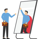 پیش‌نمایش فایل businessman-looking-at-strong-ideal-self-superhero-reflection-mirror-12135004 از پک کسب و کار