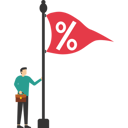 پیش‌نمایش فایل businessman-raises-flag-with-percentage-symbol-to-top-of-pole-12152925 از پک کسب و کار