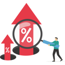 پیش‌نمایش فایل businessman-with-magnifying-glass-to-see-percentage-graph-height-12152927 از پک کسب و کار
