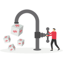 پیش‌نمایش فایل businessman-opening-water-tap-and-cube-block-with-percentage-symbol-12208053 از پک کسب و کار
