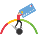 پیش‌نمایش فایل customer-holding-plastic-card-and-standing-on-credit-gauge-with-bad-rating-12208040 از پک کسب و کار