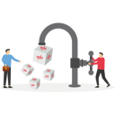 پیش‌نمایش فایل hand-opening-water-tap-and-cube-block-with-percentage-symbol-12208052 از پک کسب و کار