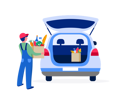 پیش‌نمایش فایل delivery-man-putting-grocery-box-in-car-2882061 از پک تحویل در دوران کرونا