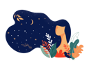 پیش‌نمایش فایل beautiful-woman-decorated-with-stars-flowers-and-leaves-3409908 از پک زنان