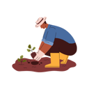 پیش‌نمایش فایل farmer-planting-plant-in-soil-11909961 از پک تجهیزات مزرعه