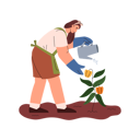 پیش‌نمایش فایل female-farmer-watering-plant-with-water-can-11909957 از پک تجهیزات مزرعه