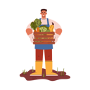 پیش‌نمایش فایل gardener-with-vegetables-basket-11909954 از پک تجهیزات مزرعه