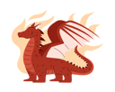 پیش‌نمایش فایل dragon-with-wings-in-flames-11910032 از پک موجودات افسانه ای
