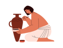 پیش‌نمایش فایل ancient-egyptian-potter-painting-clay-jug-12324601 از پک شخصیت های مصر باستان