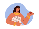 پیش‌نمایش فایل ancient-egyptian-woman-in-national-clothes-and-gold-jewelry-12324599 از پک شخصیت های مصر باستان