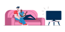 پیش‌نمایش فایل couple-watching-tv-show-2948768 از پک سرگرمی