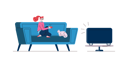 پیش‌نمایش فایل single-young-woman-with-cat-resting-at-home-after-work-day-and-watching-tv-2948770 از پک سرگرمی