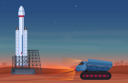 پیش‌نمایش فایل mars-rover-reaching-to-rocket-launch-facility-8699701 از پک فضا