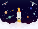 پیش‌نمایش فایل rocket-flying-in-space-8699697 از پک فضا