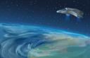 پیش‌نمایش فایل rocket-flying-over-planet-8699688 از پک فضا