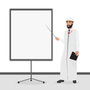 پیش‌نمایش فایل arabic-businessman-giving-presentation-8699347 از پک مفهوم محور