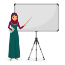 پیش‌نمایش فایل arabic-woman-pointing-on-board-8699356 از پک مفهوم محور