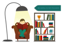 پیش‌نمایش فایل boy-sitting-on-chair-and-reading-book-8699340 از پک مفهوم محور