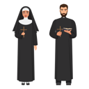 پیش‌نمایش فایل nun-and-priest-8699323 از پک مفهوم محور