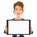 پیش‌نمایش فایل woman-presenting-tablet-8699360 از پک مفهوم محور