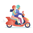 پیش‌نمایش فایل couple-riding-scooter-8699285 از پک متفرقه