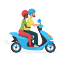پیش‌نمایش فایل couple-riding-scooter-together-8699286 از پک متفرقه