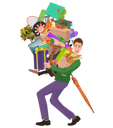 پیش‌نمایش فایل man-holding-gift-and-fruit-8699281 از پک متفرقه