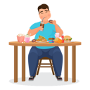 پیش‌نمایش فایل obese-boy-eating-fast-food-8699275 از پک متفرقه