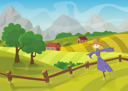پیش‌نمایش فایل scarecrow-at-farm-8699478 از پک مزرعه