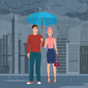 پیش‌نمایش فایل couple-under-umbrella-in-rainy-8699196 از پک متفرقه