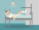 پیش‌نمایش فایل man-with-broken-leg-and-hand-on-hospital-bed-8699202 از پک متفرقه