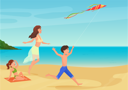 پیش‌نمایش فایل mother-with-kids-at-beach-8699213 از پک متفرقه