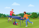 پیش‌نمایش فایل boys-playing-table-tennis-in-park-8751083 از پک فعالیت های فضای باز