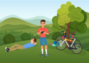 پیش‌نمایش فایل friends-relaxing-in-forest-8751081 از پک فعالیت های فضای باز