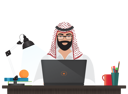 پیش‌نمایش فایل arab-businessman-working-on-laptop-8751123 از پک افراد کسب‌وکار عرب