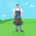 پیش‌نمایش فایل man-cooking-bbq-8751753 از پک حرفه