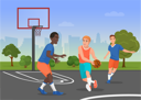 پیش‌نمایش فایل basketball-players-on-the-court-8751806 از پک ورزش و تناسب اندام
