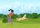 پیش‌نمایش فایل girl-giving-flying-dish-training-to-dog-8751818 از پک ورزش و تناسب اندام