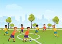 پیش‌نمایش فایل kids-playing-football-in-park-8751816 از پک ورزش و تناسب اندام