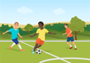 پیش‌نمایش فایل kids-playing-football-in-park-8751817 از پک ورزش و تناسب اندام