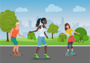 پیش‌نمایش فایل people-doing-roller-skating-in-park-8751821 از پک ورزش و تناسب اندام